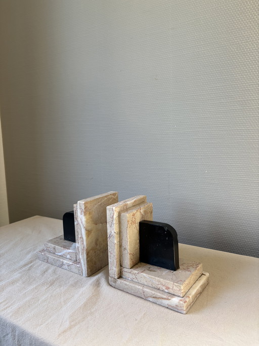 Vintage marble Art Deco style set of bookends