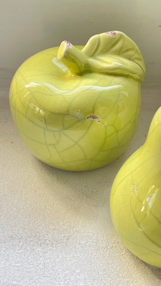 Image 1 of POMME POIRE Céramique Effet Craquelé