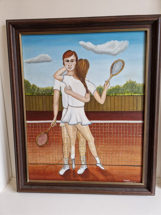 Image 1 of Beautiful painting tennis court cheerful style Nicolay Reznichenko