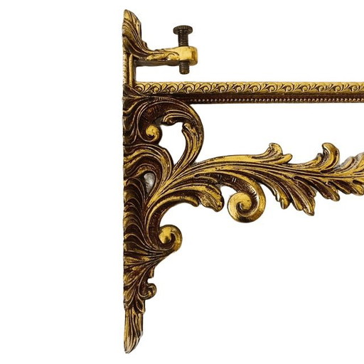 Soportes de estante italianos de latón vintage de mediados de siglo, estilo barroco Hollywood Regency, para (photo 2 of 8)