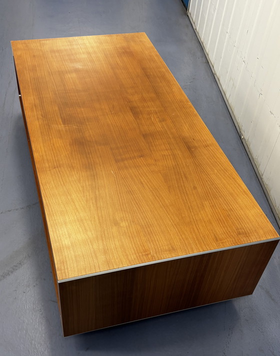 Image 1 of Coffee table/TV unit by Lignet roset: solid wood on casters: 108x61.5x31 cm