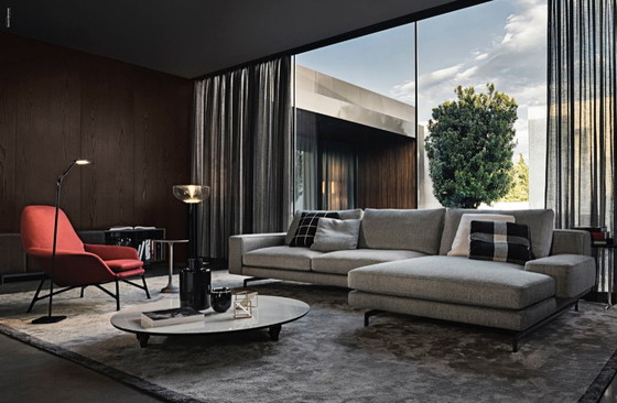 Image 1 of Minotti Sherman sofá esquinero 106x350x142cm en tejido Norton