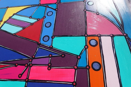 Image 1 of  Cubism A1353 - abstract painting on XXL canvas