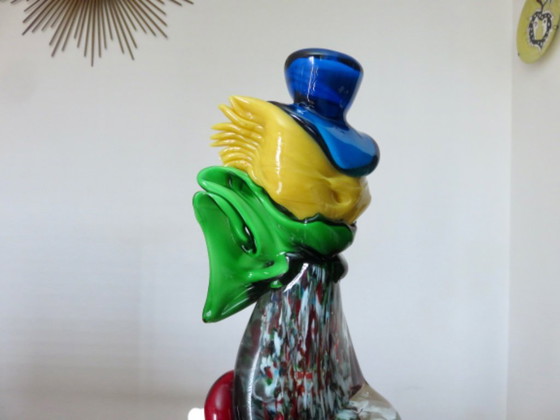 Image 1 of Très grand clown sculpture en verre de Murano 37 cm années 70
