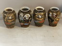 4 Japanese Satsuma Vases 20th Century H 10 cm