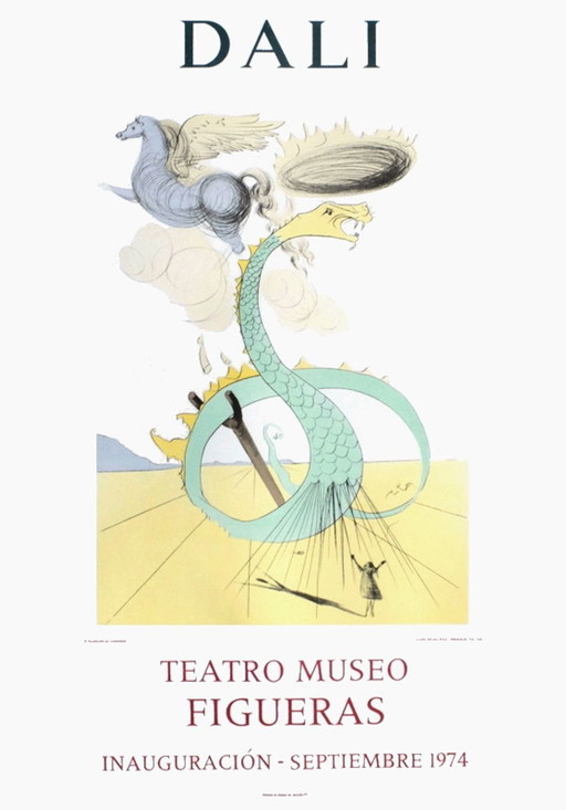 Salvador DALI Expo 74 - Teatro Museo Figueras Inauguracion 8 cartel original 197
