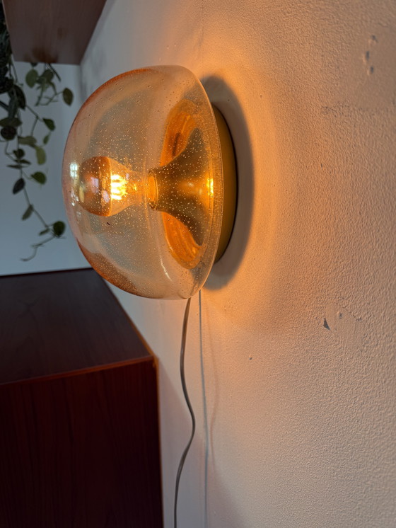Image 1 of Vintage bubble glass wall lamp, Glashütte Limburg '70