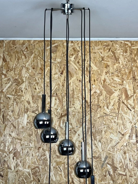 Image 1 of Lampada da soffitto Wortmann &amp; Filz anni '60 e '70 a cascata, cromata, Space Age