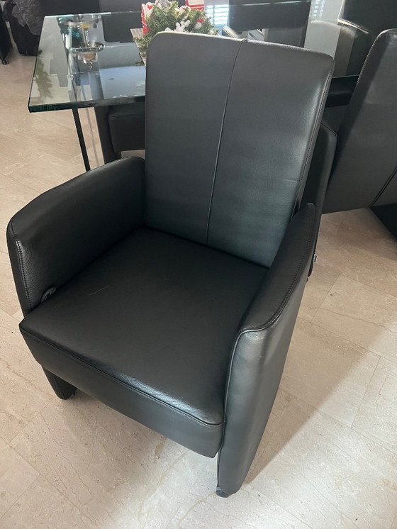 Image 1 of 6 sedie da pranzo FraMaTi Design in pelle Semira nera NUOVE CONDIZIONI