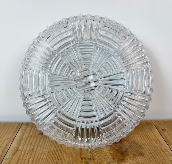 Vintage glazen wand- of plafondlamp uit de jaren 70. – Wandlampen, Glass, Metal (photo 7 of 16)