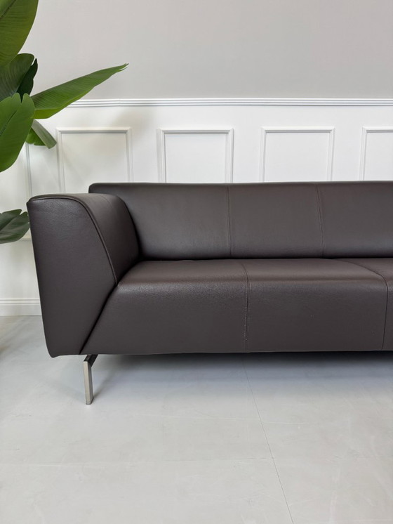 Image 1 of Rolf Benz Linea 318 Canapé Cuir Marron Banc 215cm