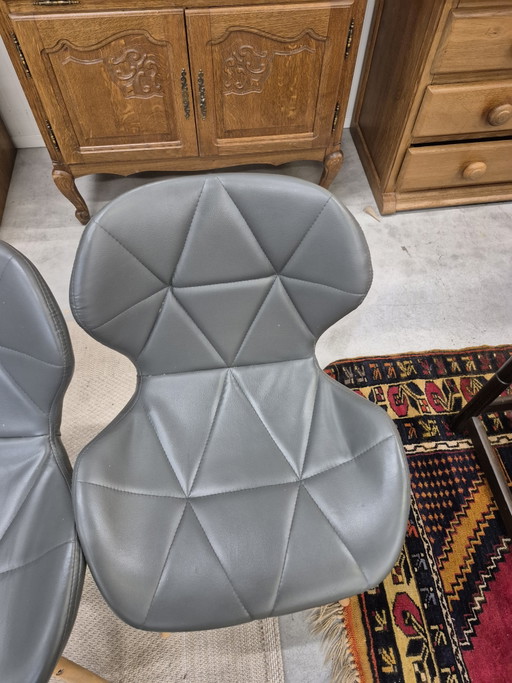 Vintage skandinavische Stühle – eetkamerstoelen, Metal, Wood