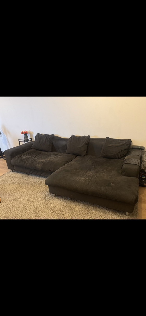 Geräumiges Ecksofa - 308 cm breit, 3-5 Sitzer Sofas, Metall, Stoff, Braun (Foto 4 von 5)