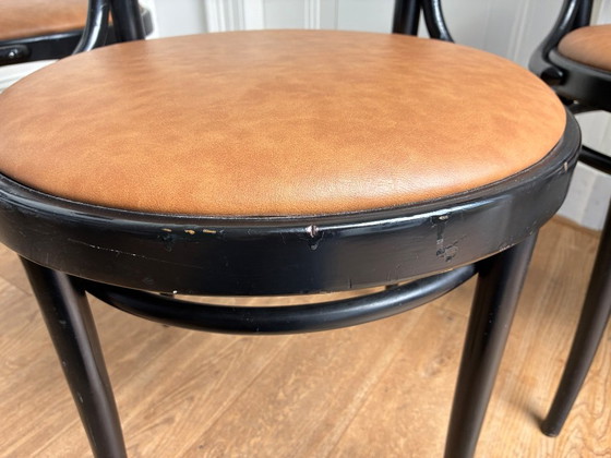 6x black Thonet style Armchairs with leather seat – Wood (photo 12 of 17)
