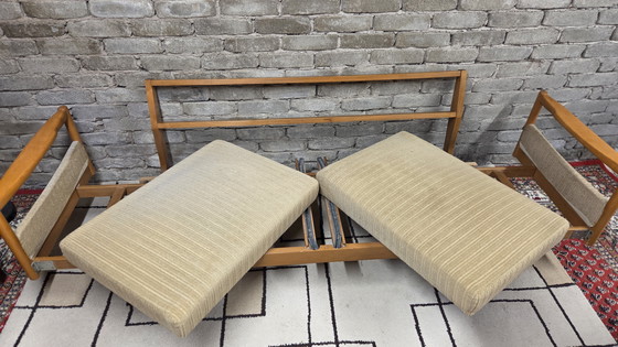 Image 1 of Divano trasformabile vintage Stella in stile scandinavo, in legno di faggio - anni '70