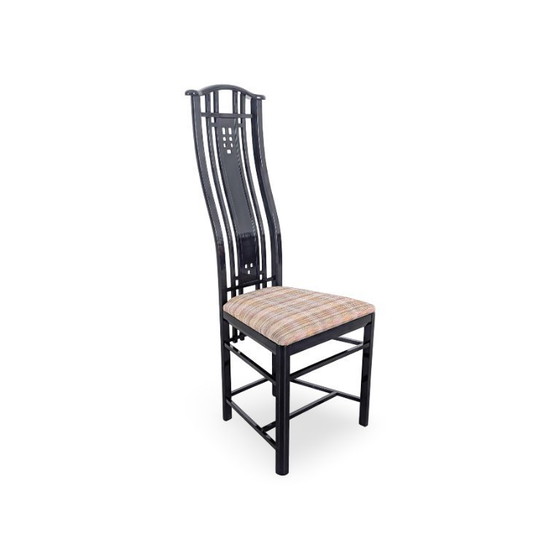 Image 1 of Ensemble original de 4 chaises Giorgetti Umberto Asnago, noires, Italie