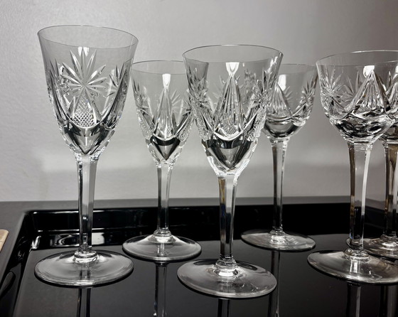 Image 1 of 6 Kristallgläser, wahrscheinlich von Saint Louis oder VSL hergestellt