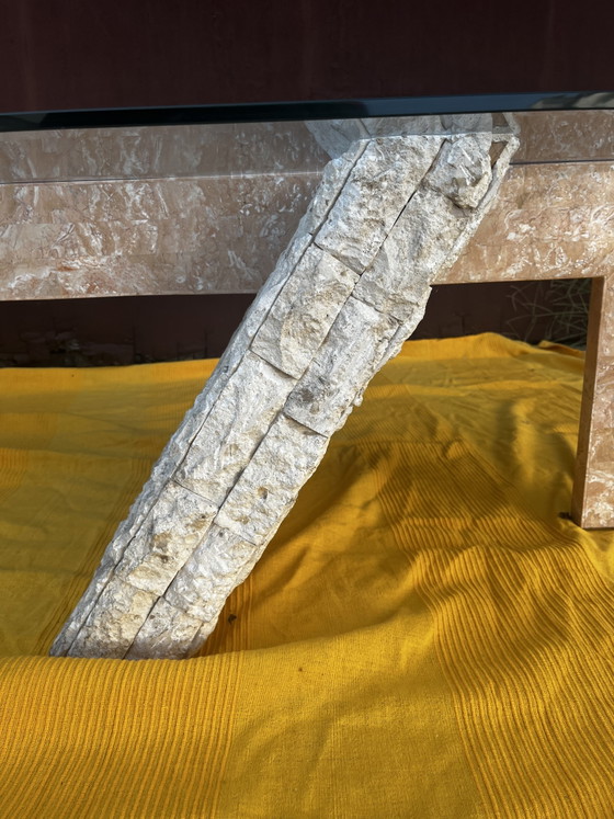 Vintage Mactan Stone Coffee Table – Glass (photo 4 of 6)