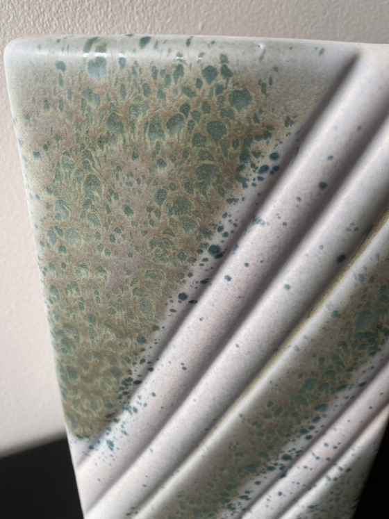 Large Vintage Numbered Vase, Pale Green and White – Ceramic (photo 3 of 14)