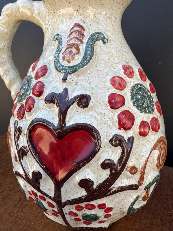 Image 1 of West German ceramic pitcher vase from the 1960s