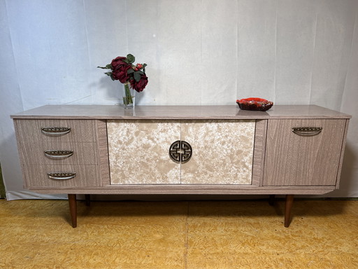 Mid Century Retro Vintage Italian Style Sideboard Formica Old Hollywood Design 1950