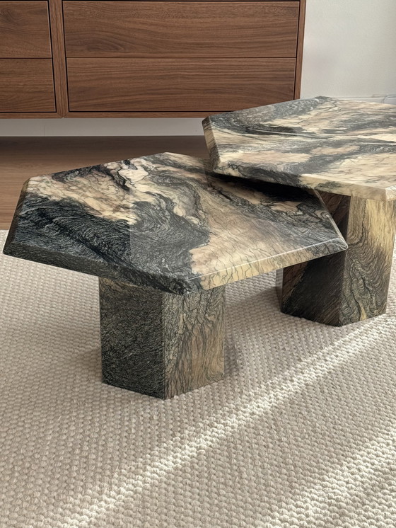 Image 1 of Tavolini da caffè in marmo vintage