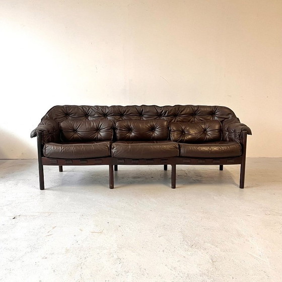 Image 1 of Sofá de cuero de Sven Ellekaer para Coja, años 70