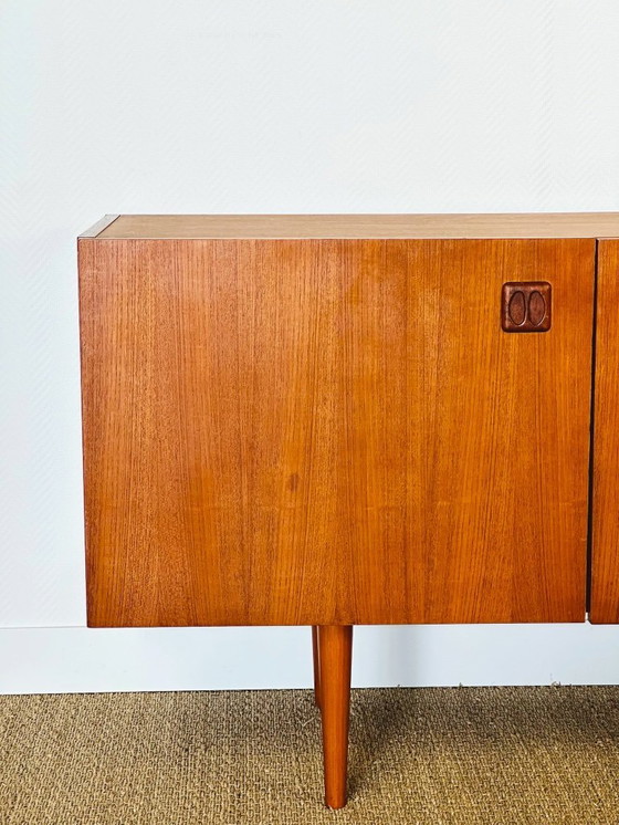 Image 1 of Scandinavian teak sideboard with 4 doors and tapered legs, 1960