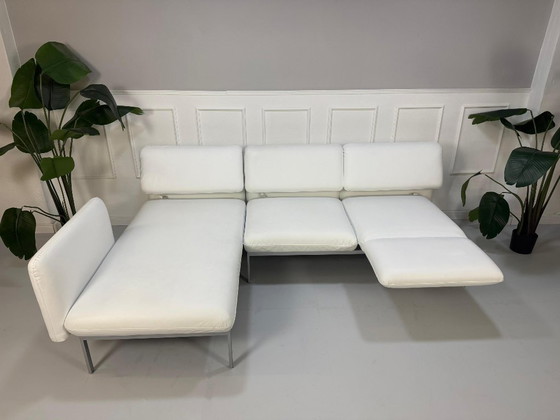 Image 1 of Brühl Roro Medium Sofa Leder Weiß Schlafsofa Ecksofa Liege Daybed
