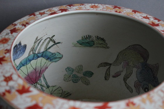 Image 1 of Vaso da fiori in porcellana cinese, colori policromi, antico, grande