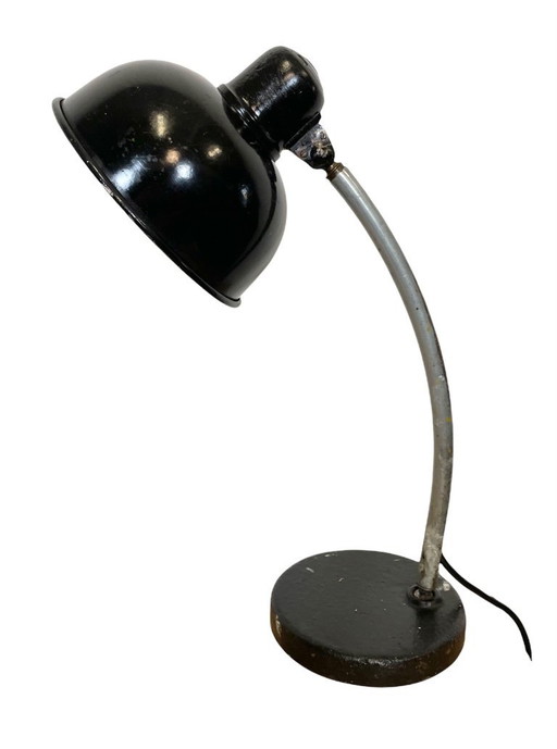 Lampada da tavolo vintage nera da officina, anni '50