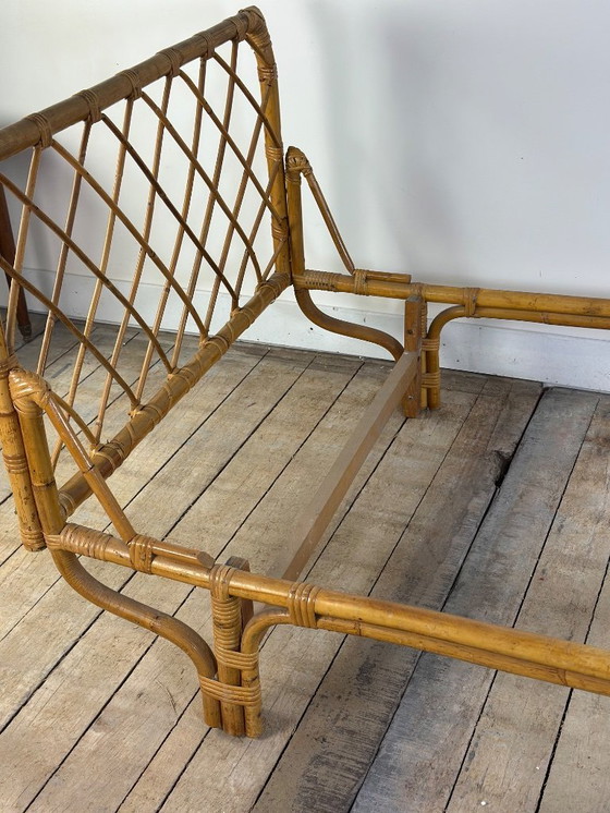 Image 1 of Letto vintage anni '60 in rattan e bambù