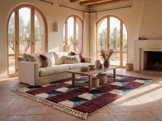 Image 1 of Berberkleed van zuivere wol, handgemaakt volgens traditionele methoden, afmeting 2/3 m