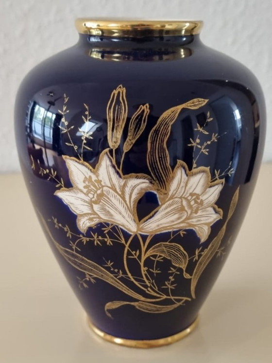 Image 1 of Elegante vaso in porcellana di Limburgo - ottime condizioni - blu cobalto