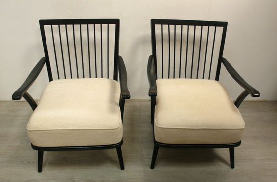 Image 1 of 50s Lounge Chair Gianni Songia Italy, White + Black Mid - Century