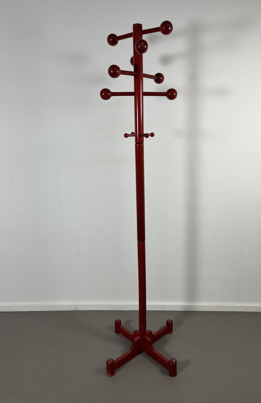 Appendiabiti vintage italiano in legno di faggio laccato anni Settanta