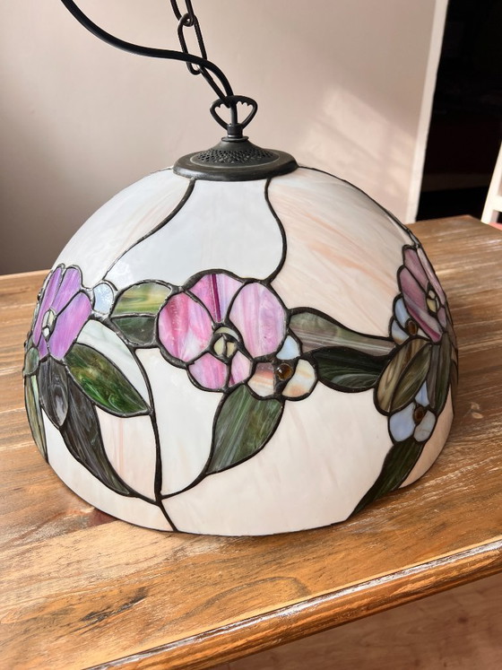 Image 1 of Lámpara de techo estilo Tiffany, luminaria, lámpara colgante de vidrieras, Art Nouveau