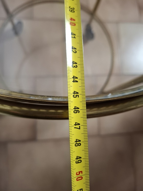 Image 1 of Bar trolley with glass and brass tray.