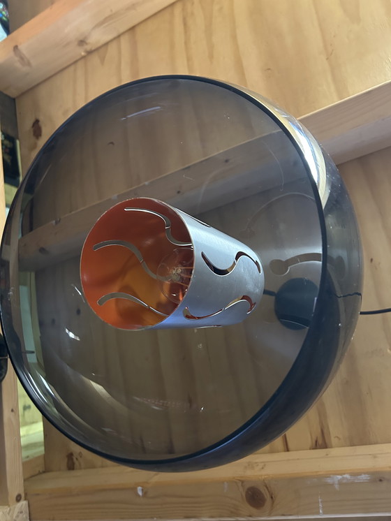 Image 1 of Lampada a sospensione vintage anni '70, stile spaziale, grigio-arancio