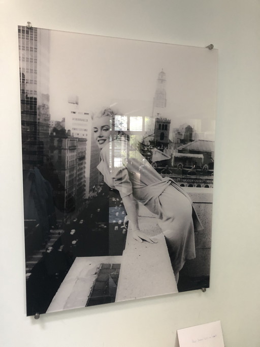 Marylin Munroe photo on perspex plate