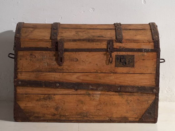 Malle de voyage ancienne en pin – Europe Centrale, vers 1900 – Armoires de rangement, Iron, Rustic (photo 33 of 40)