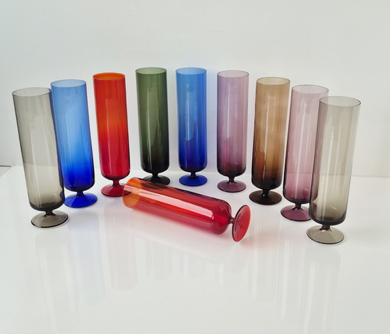 Image 1 of Ingrid Glas stained glass drinking glasses, 33 pieces, 1960s, rare! Ingridhütte