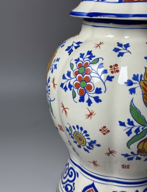 Image 1 of Boch Frères Keramis dekselpot van faience – Art Deco-periode – België, jaren dertig