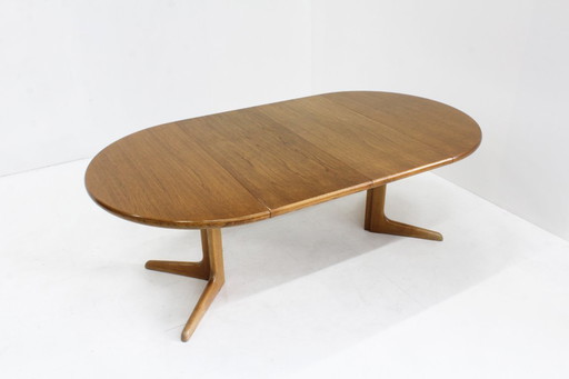 Table de salle à manger ronde extensible vintage danoise des années 1960