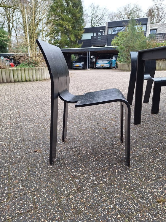 Image 1 of Striptafel met 4 stoelen - Gijs Bakker Castelijn - 1970