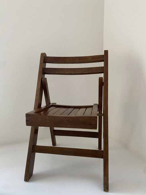 Vintage Kinder-Klappstuhl aus Holz, 1970er Jahre