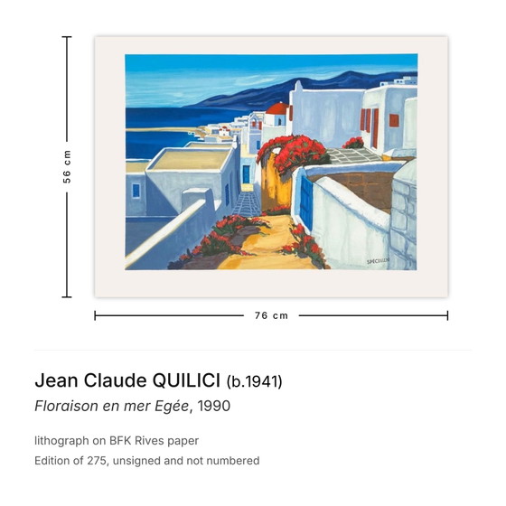 Image 1 of Jean Claude Quilici, Florecimiento en el mar Egeo, litografía, 1990