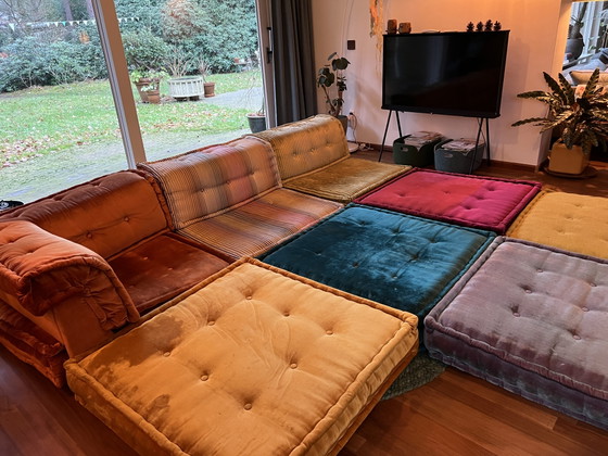 Roche Bobois Mah Jong par Hans Hopfer, jeu modulaire original de 7 pièces – Canapés modulables, Textile (photo 10 of 11)