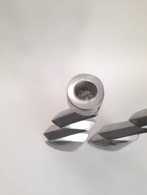 Image 1 of Coppia di candelabri a zigzag di Matthew Hilton per SCP anni '80