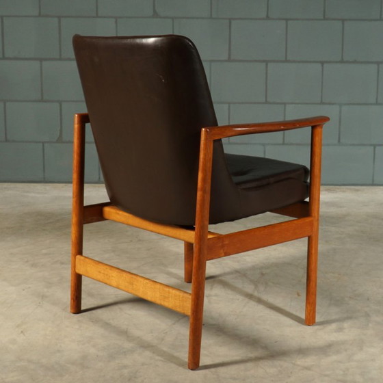 Fauteuils vintage – Ib Kofod Larsen – Fröscher – 1960 – Leather, Wood (photo 4 of 16)